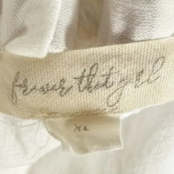 Anthropologie Forever That Girl White Ruffled Eyelet Top XL - Cottagecore Boho - Picture 5 of 8